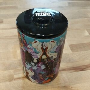 Disney Villains Ceramic Jar with Black Lid and Teal Band